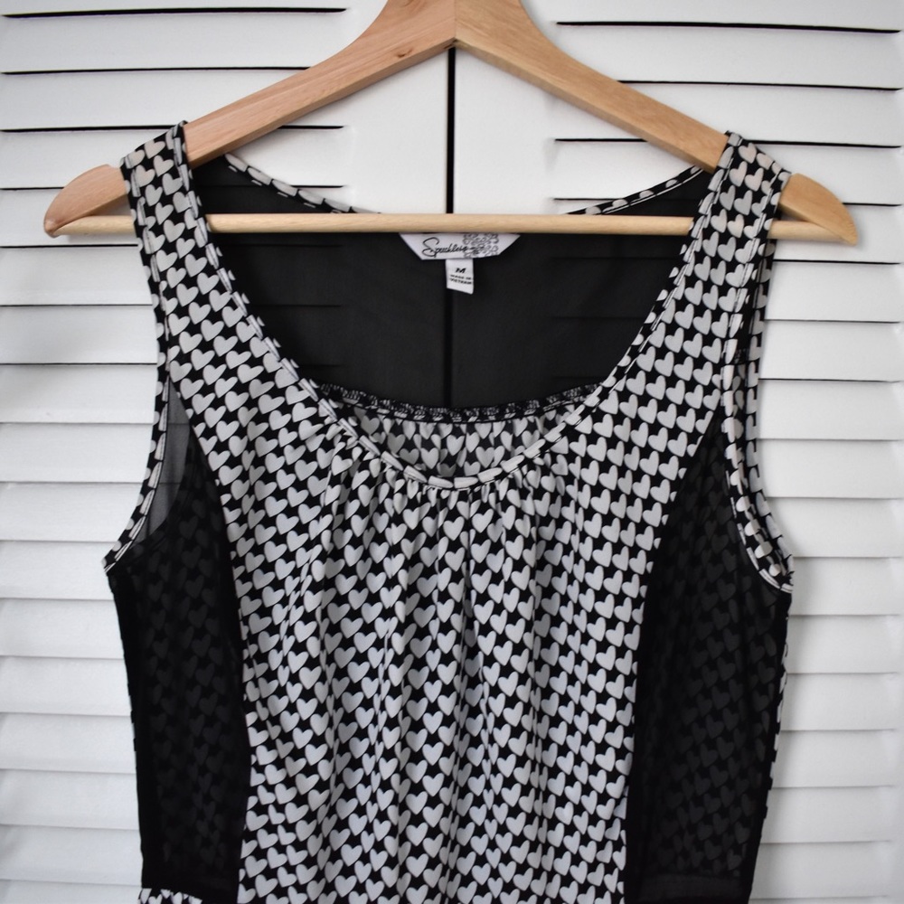 Speechless Heart Pattern Dress | Black & White - Picture 3 of 9